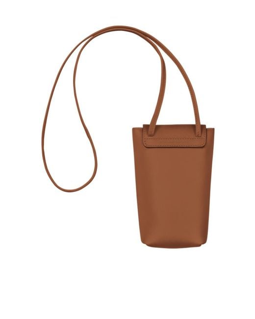 Longchamp Brown Le Pliage Xtra Leather Phone Case