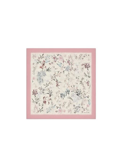Dior White Millefiori 90 Square Scarf