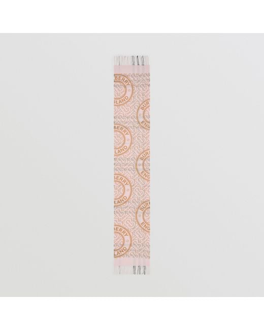 Burberry Pink Tb Logo-Print Reversible Check Scarf for men