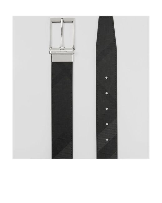 Burberry White Logo Engraved Reversible Buckle Belt for men