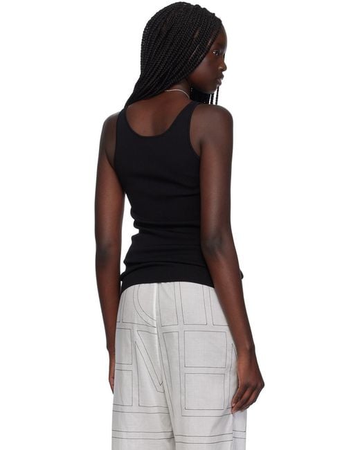 Totême Black Knit Tank Top Scoop Neck