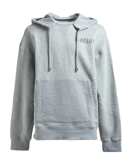 Amiri Gray Logo-Print Hoodie for men