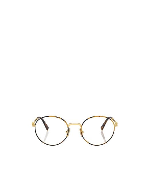 Miu Miu Metallic Eyewear Round Frame Glasses