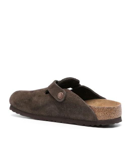 Birkenstock Brown Boston Round-Toe Slippers
