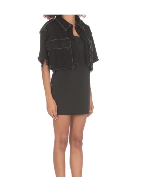 Heron Preston Black Logo Patch Criss-Cross Strap Dress
