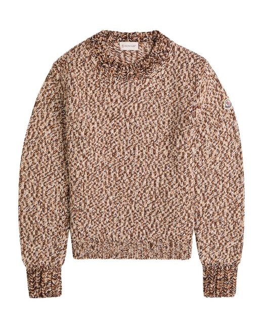 Moncler Brown Chunky Knit Wool Jumper