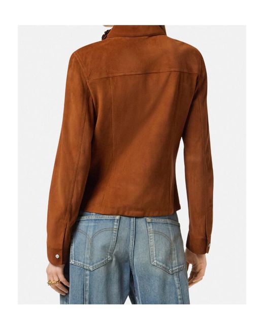 Versace Brown Floral Button-Up Jacket