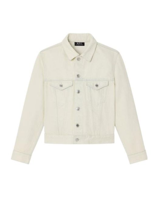 A.P.C. White Buttoned Denim Jacket