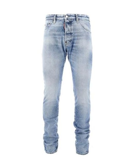 DSquared² Blue Diagonale Wash London Bro Jeans for men