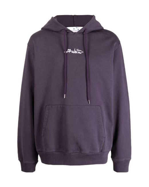 Off-White c/o Virgil Abloh Purple Hooded Long-Sleeved Hoodie for men