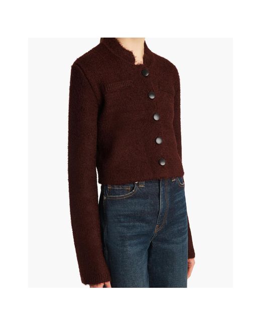 Khaite Black Ello Cropped Knitted Jacket
