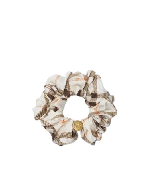 Burberry White Check Elasticated Scrunchie