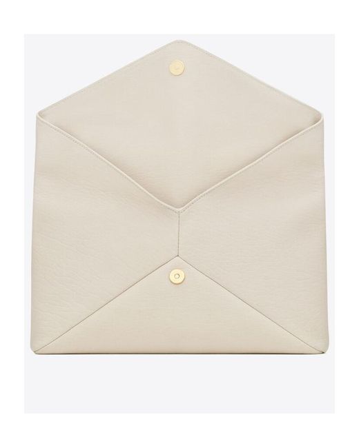 Saint Laurent Natural Cassandre Envelope Large Clutch Bag for men