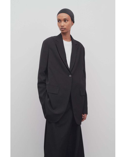 The Row Blue Obine Single-Breasted Blazer