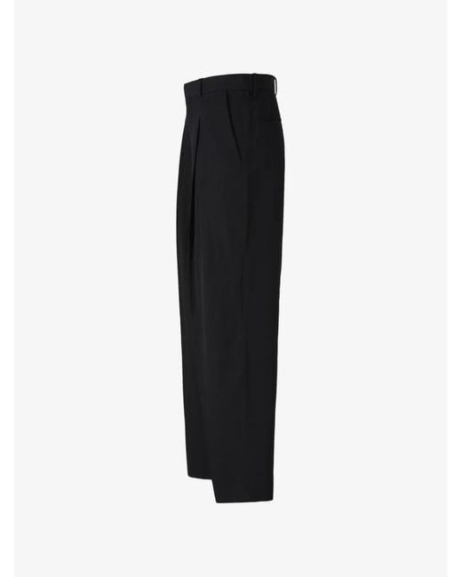 Jacquemus Black Pleated Herringbone Trousers for men