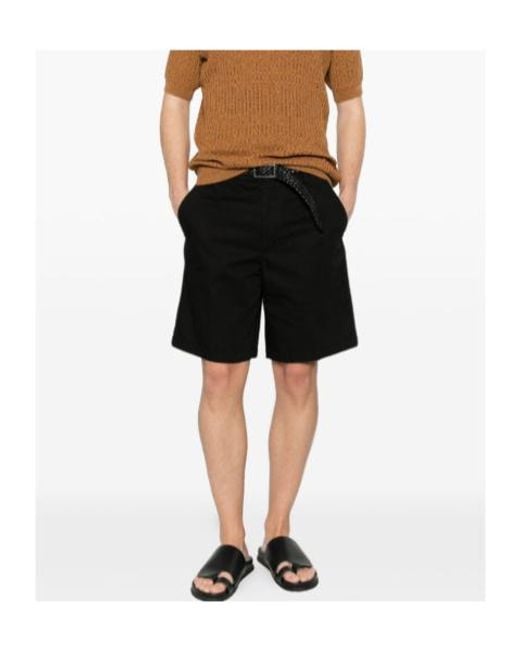 Zegna Black Flat-Front Shorts for men