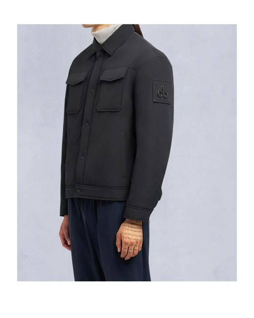 Moose Knuckles Black Button-Fastening Shirt Jacket for men
