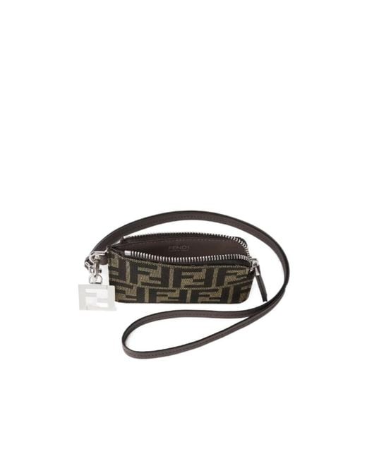 Fendi White Ff Zucca Jacquard Card Holder for men