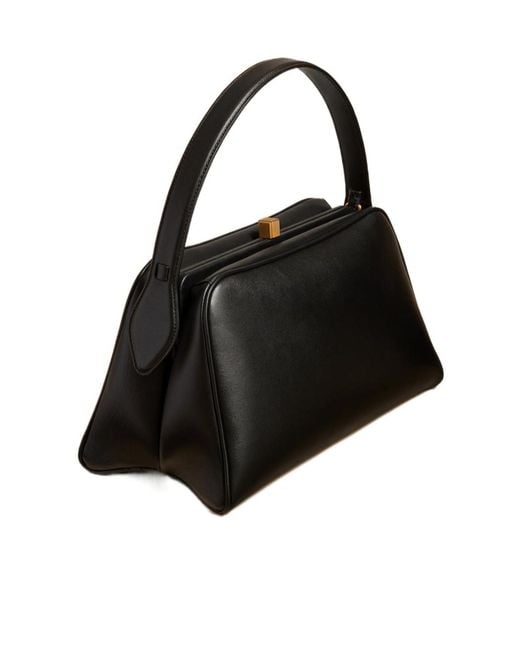 Khaite Black Cate Top Handle Bag
