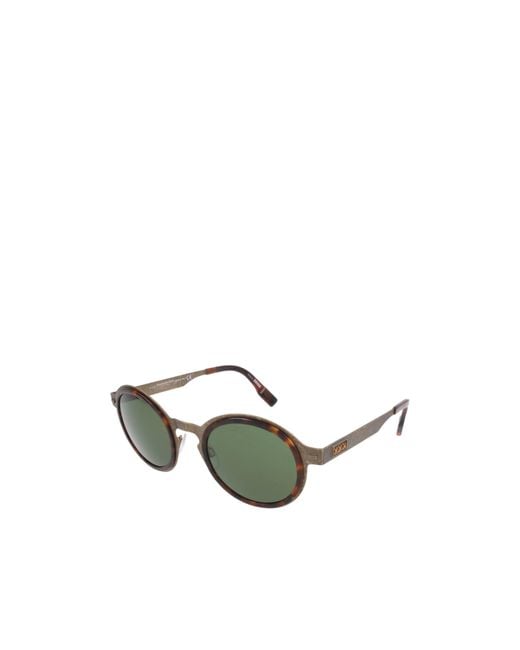 Zegna Green Round-Frame Sunglasses for men