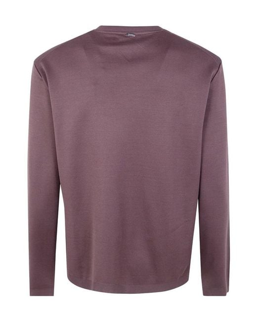 Herno Purple Long-Sleeve T-Shirt for men