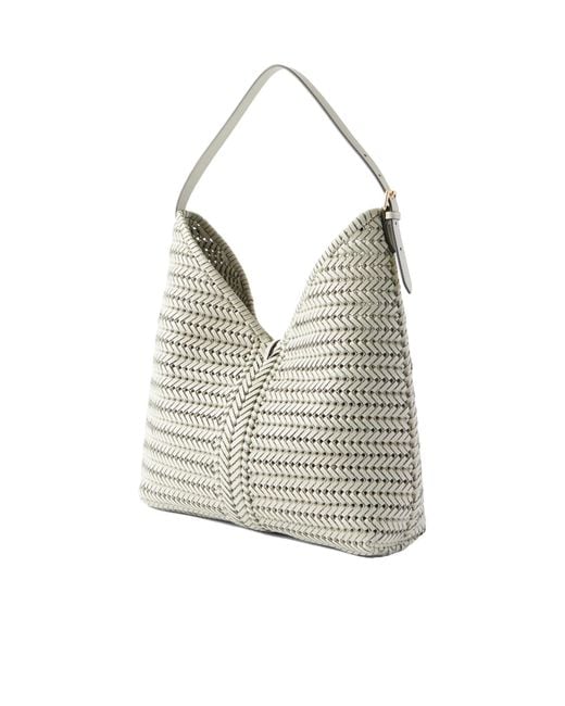 Anya Hindmarch Gray Chevron Woven Tote Bag