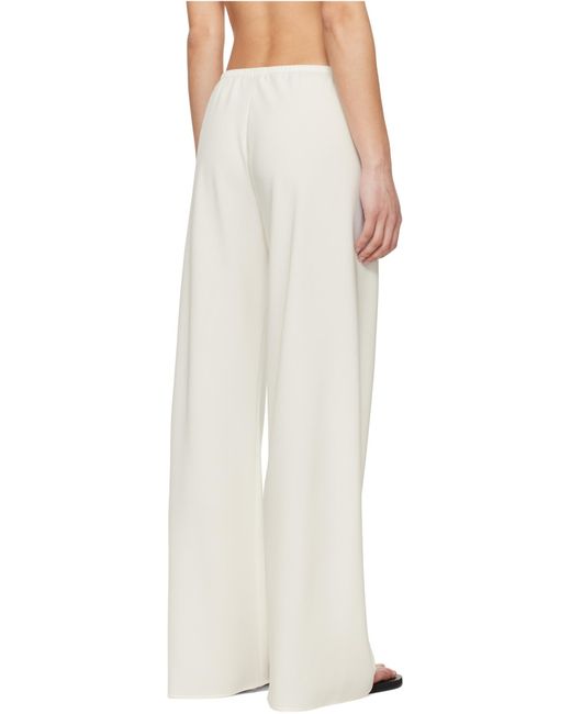 The Row White Gala Wide-Leg Trousers