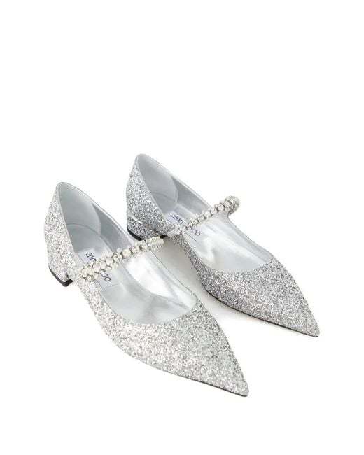 Jimmy Choo White 25Mm Bing Crystal-Embellished Pointed Pumps