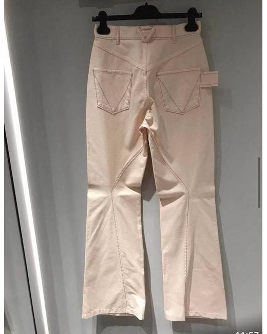 Bottega Veneta White High-Waist Panelled Jeans