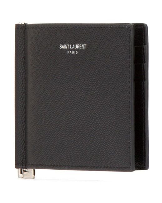 Saint Laurent Black Bill Clip Wallet for men
