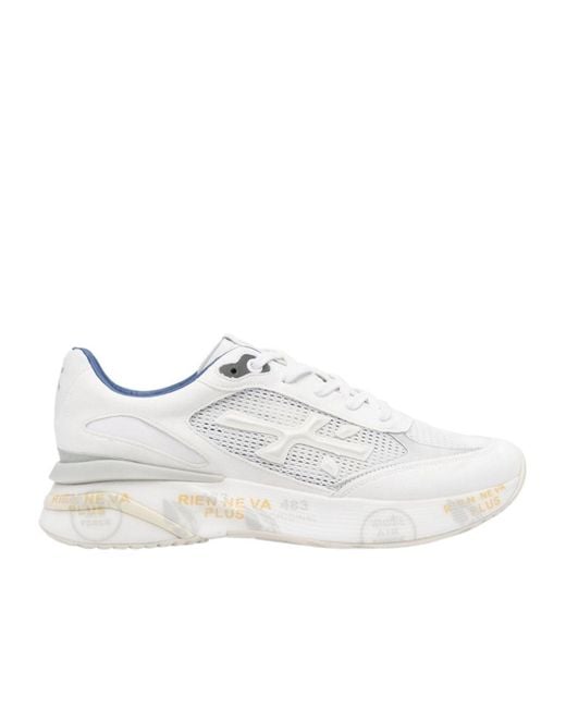Premiata White Laced Sneakers for men