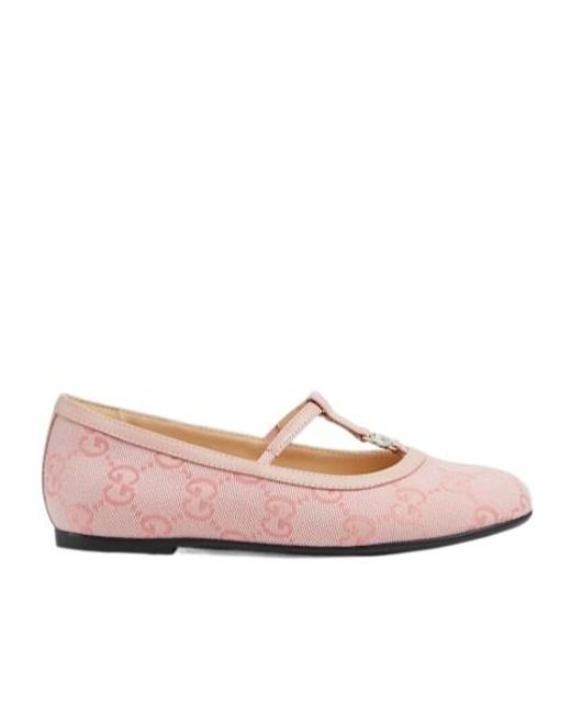 Gucci Pink Children's Double G Ballet Flat