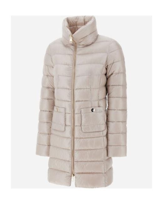 Herno Gray Long-Sleeved Down Jacket