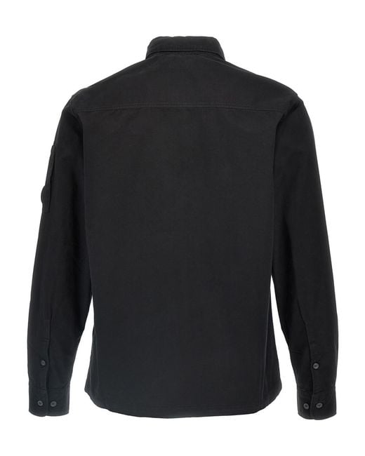C P Company Black Utility Shirt Jacket for men