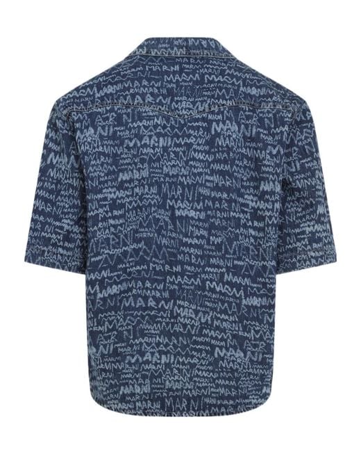 Marni Blue Short Sleeve Shirts for men