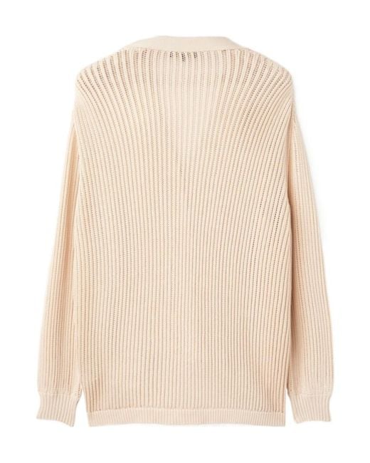 Loro Piana Natural Buttoned V-Neck Cardigan