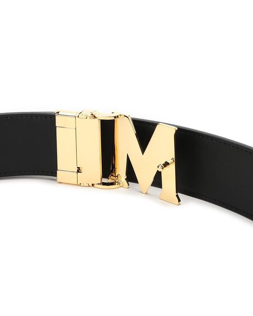 MCM Brown Visetos Logo Buckle Belt