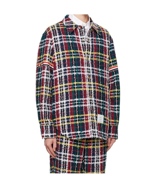 Thom Browne Blue Checked Casual Jacket for men