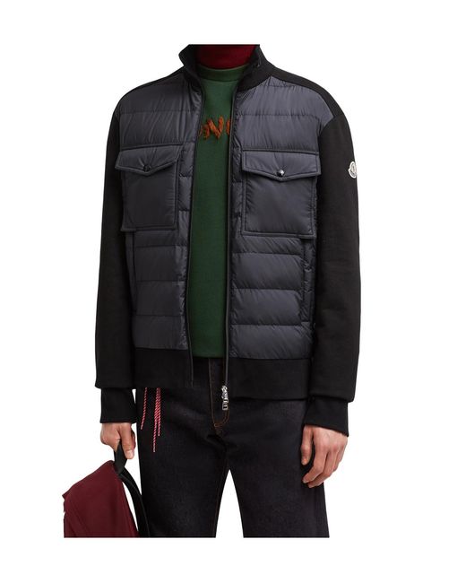 Moncler Black Front Pocket Zipped Jacket for men