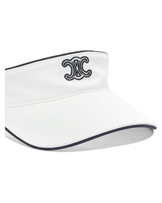 Céline White Patterned Sun Hat