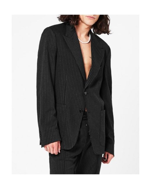 Dolce & Gabbana Black Logo Striped Blazer for men