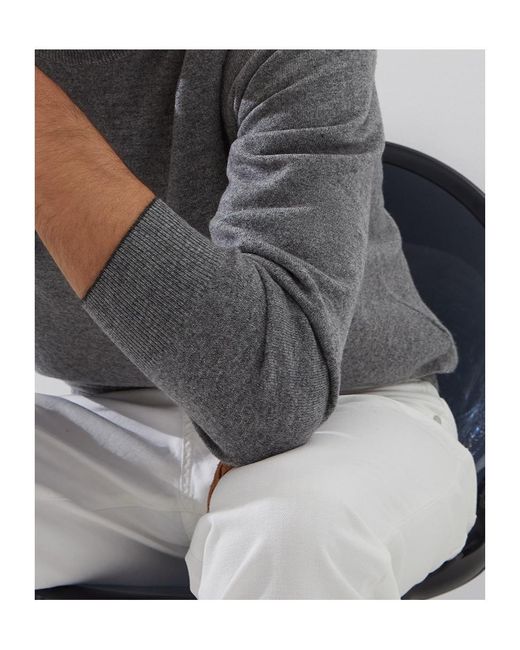 Brunello Cucinelli Gray Crewneck Knitted Jumper for men