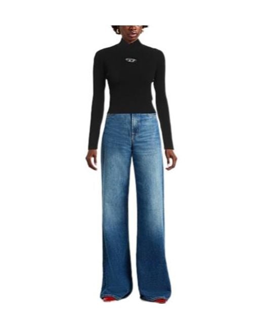 DIESEL Black Solid-Color Knitted Sweater