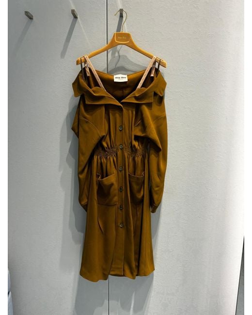 Miu Miu Green Sablé Dress