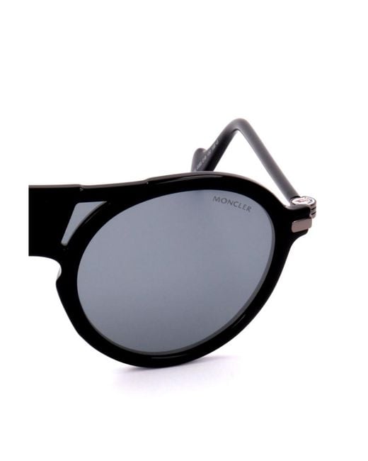 Moncler White Eyewear Round Frame Sunglasses for men