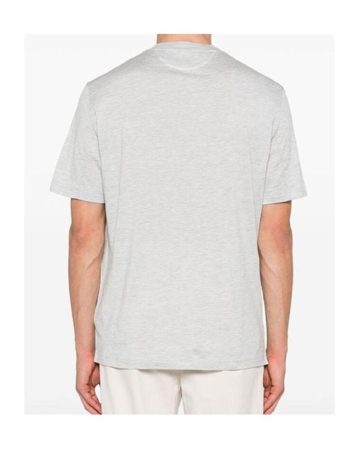Brunello Cucinelli White Short-Sleeve Crewneck T-Shirt for men