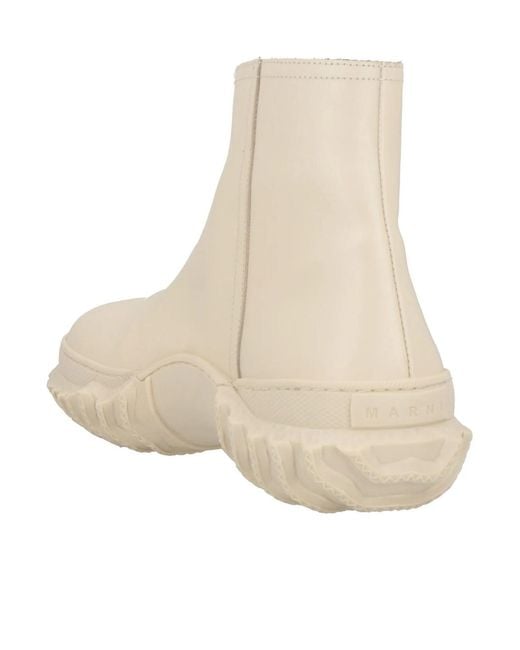 Marni Natural Solid Color Ankle Boots