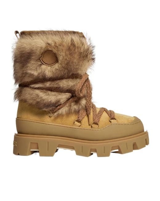 Moncler Brown Peak Après Suede Shearling Boots