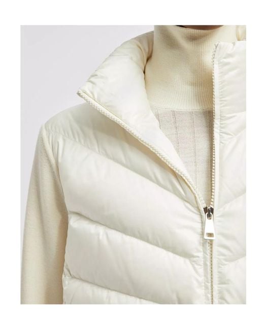 Moncler White Logo Patch Zip-Up Jacket
