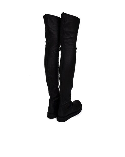 Rick Owens Black Old Stretch Over-The-Knee Boots